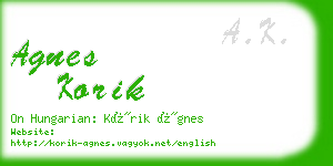 agnes korik business card